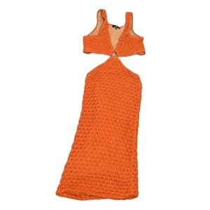 Lulu’s Women’s Orange Knit Maxi Dress Size XL